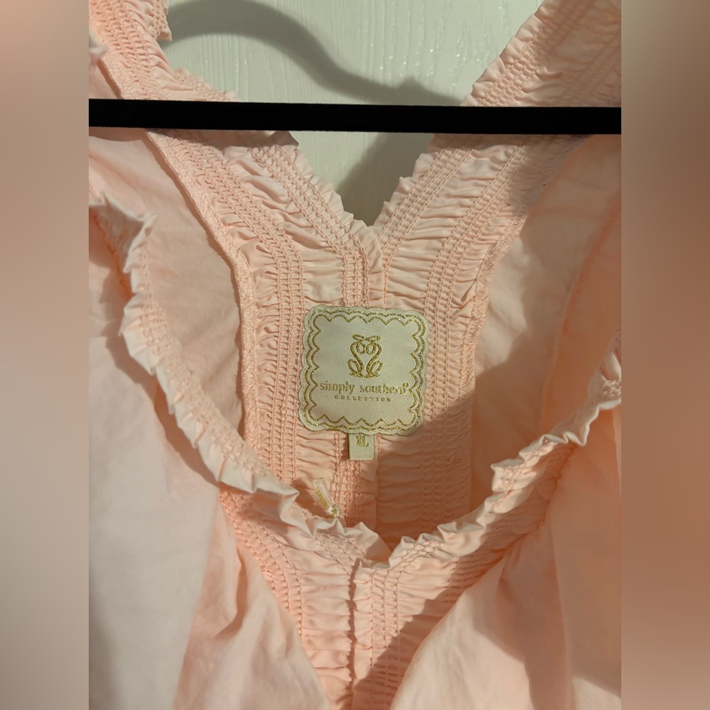 Simply Southern NWT layered ruffles blossom pink dress size XL - Picture 2 of 7